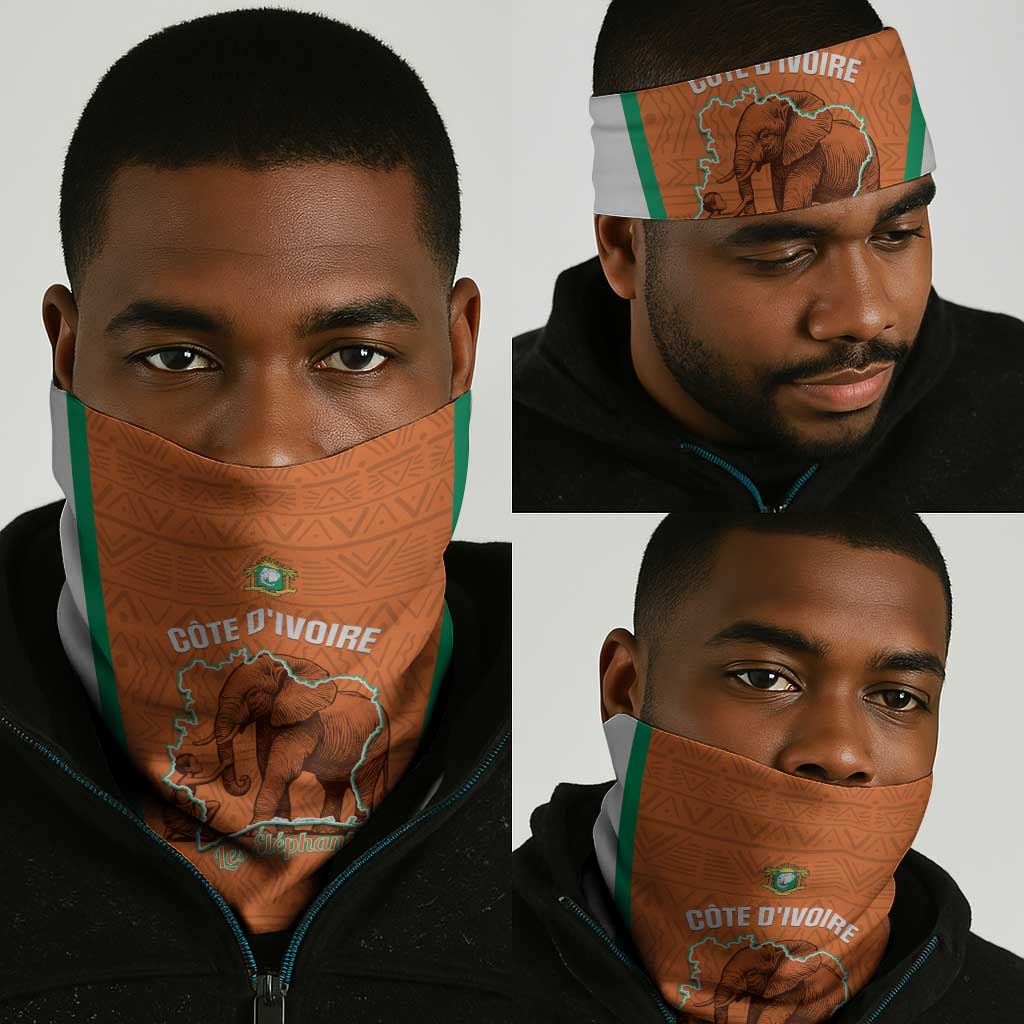 Ivory Coast Football Neck Gaiter 2026 Cote d'Ivoire Les Elephants Orange Version - Wonder Print Shop