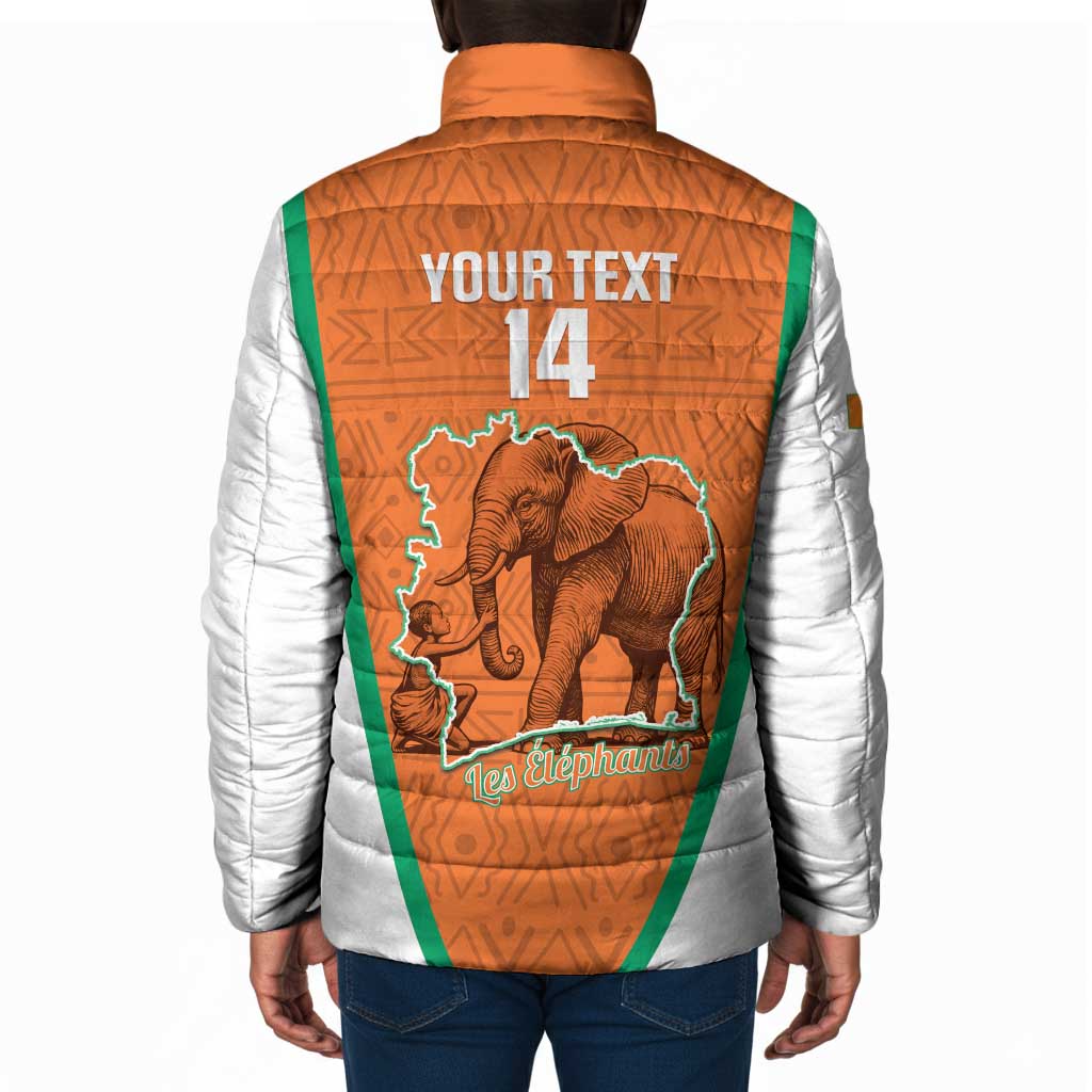 Custom Ivory Coast Football Padded Jacket 2026 Cote d'Ivoire Les Elephants Orange Version - Wonder Print Shop