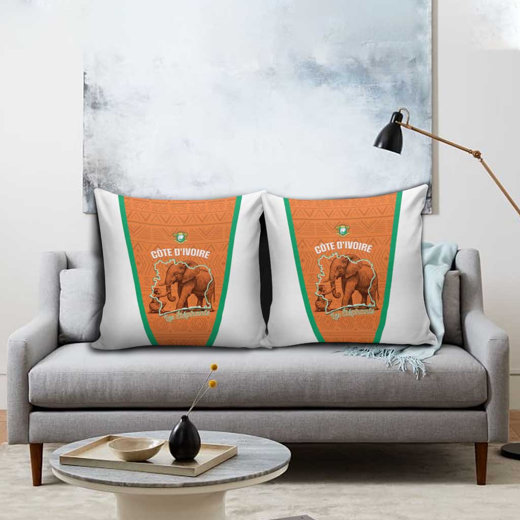 Ivory Coast Football Pillow Cover 2026 Cote d'Ivoire Les Elephants Orange Version - Wonder Print Shop