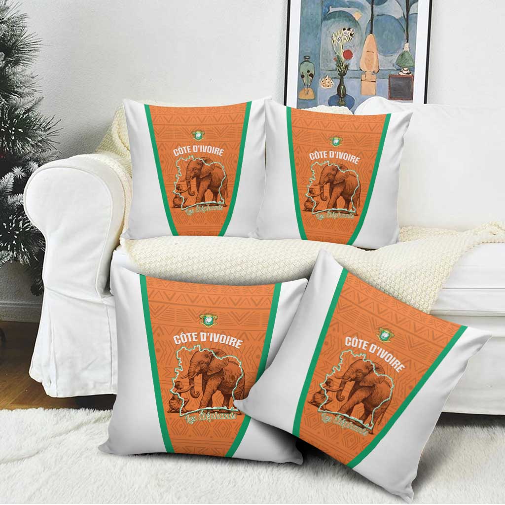 Ivory Coast Football Pillow Cover 2026 Cote d'Ivoire Les Elephants Orange Version - Wonder Print Shop