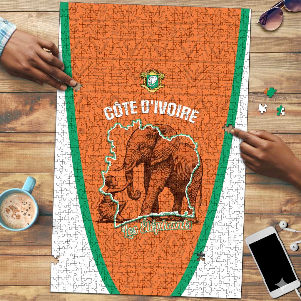 Ivory Coast Football Puzzle 2026 Cote d'Ivoire Les Elephants Orange Version - Wonder Print Shop