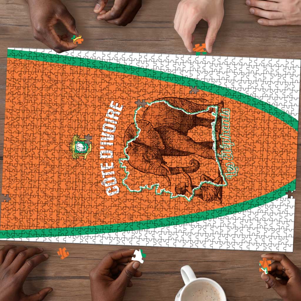 Ivory Coast Football Puzzle 2026 Cote d'Ivoire Les Elephants Orange Version - Wonder Print Shop