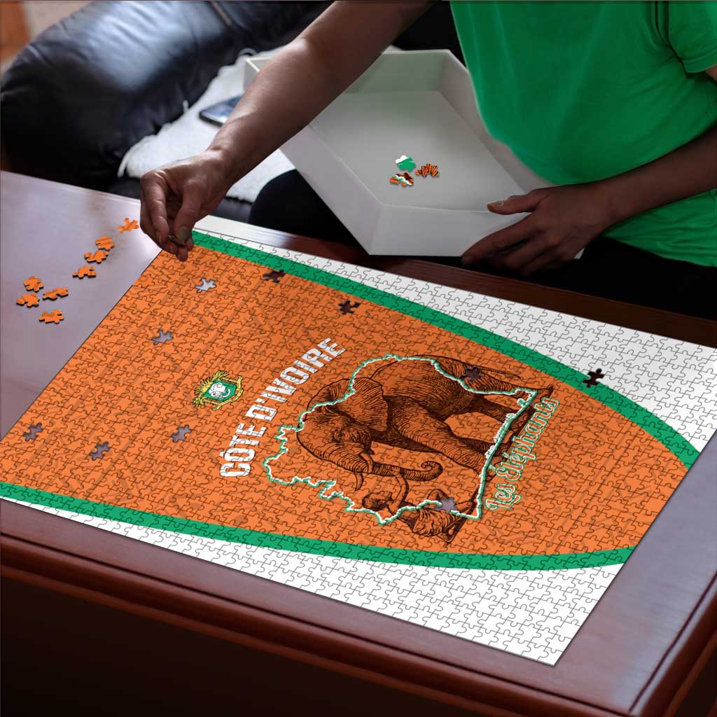 Ivory Coast Football Puzzle 2026 Cote d'Ivoire Les Elephants Orange Version - Wonder Print Shop