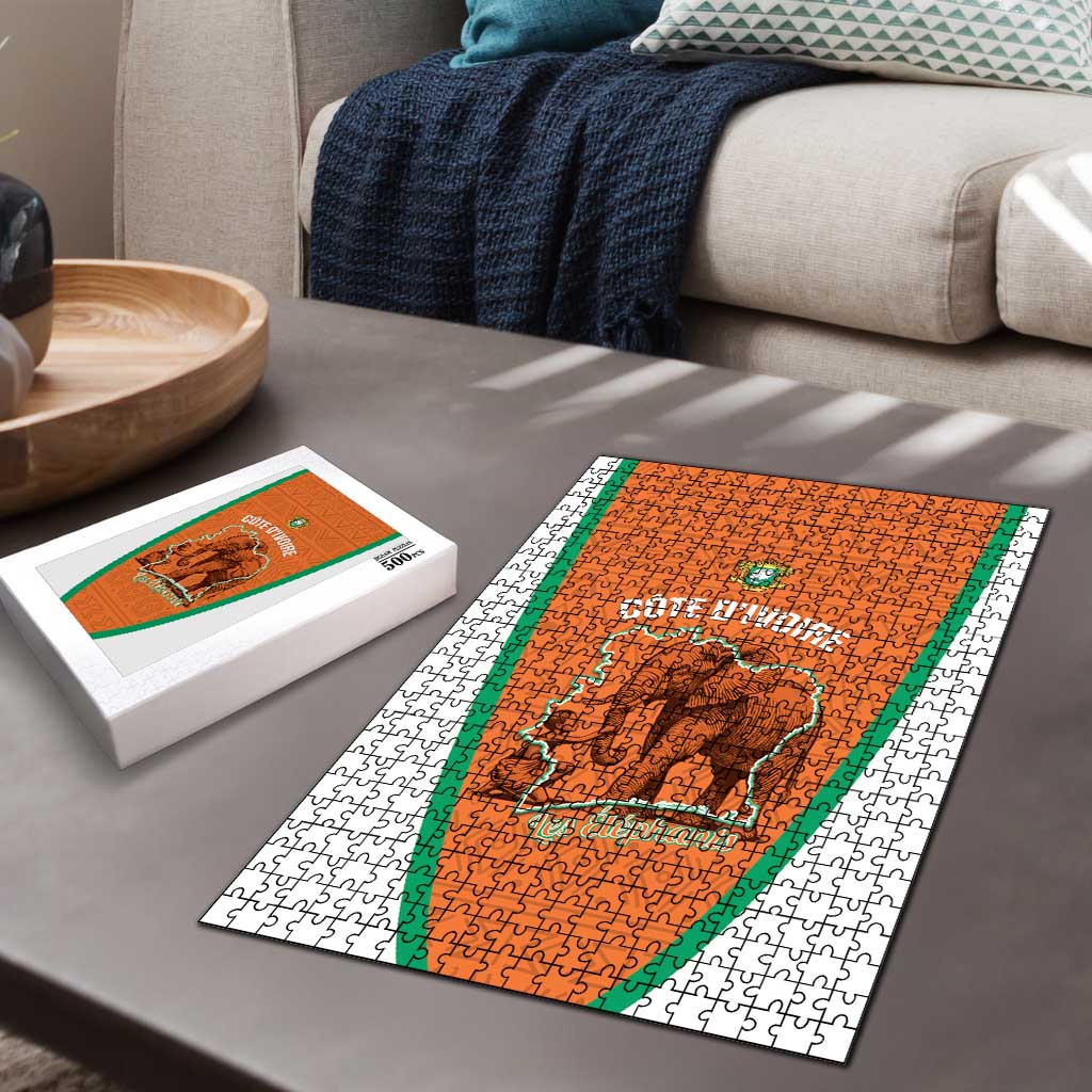 Ivory Coast Football Puzzle 2026 Cote d'Ivoire Les Elephants Orange Version - Wonder Print Shop