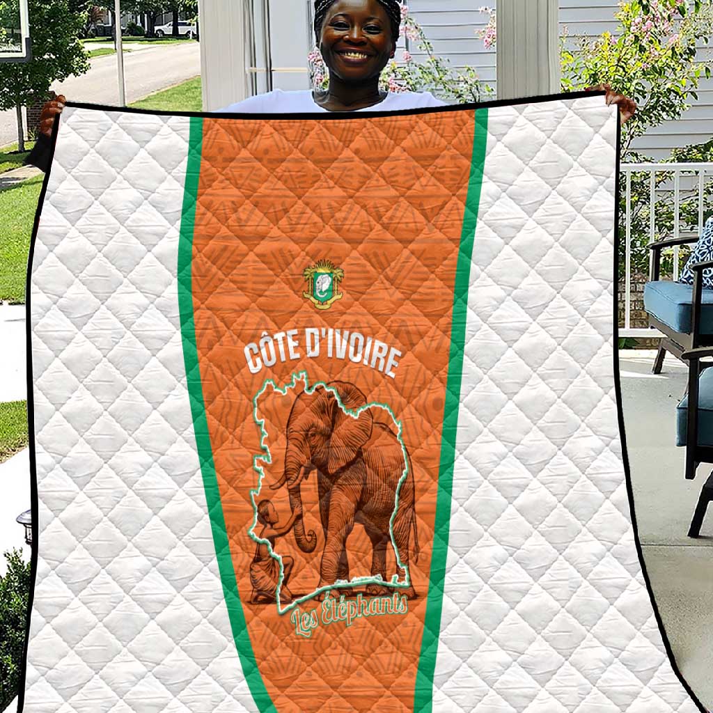 Ivory Coast Football Quilt 2026 Cote d'Ivoire Les Elephants Orange Version - Wonder Print Shop