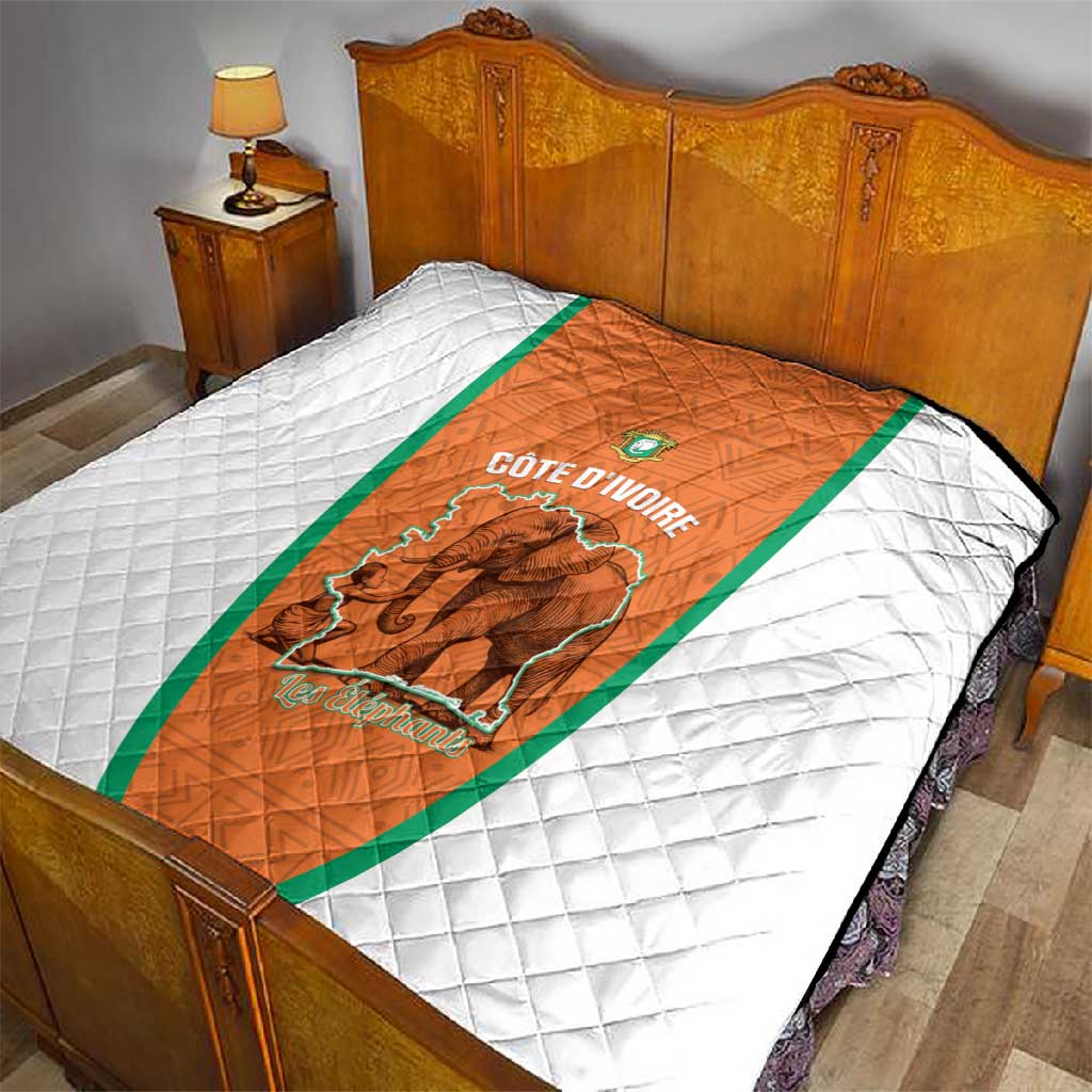 Ivory Coast Football Quilt 2026 Cote d'Ivoire Les Elephants Orange Version - Wonder Print Shop