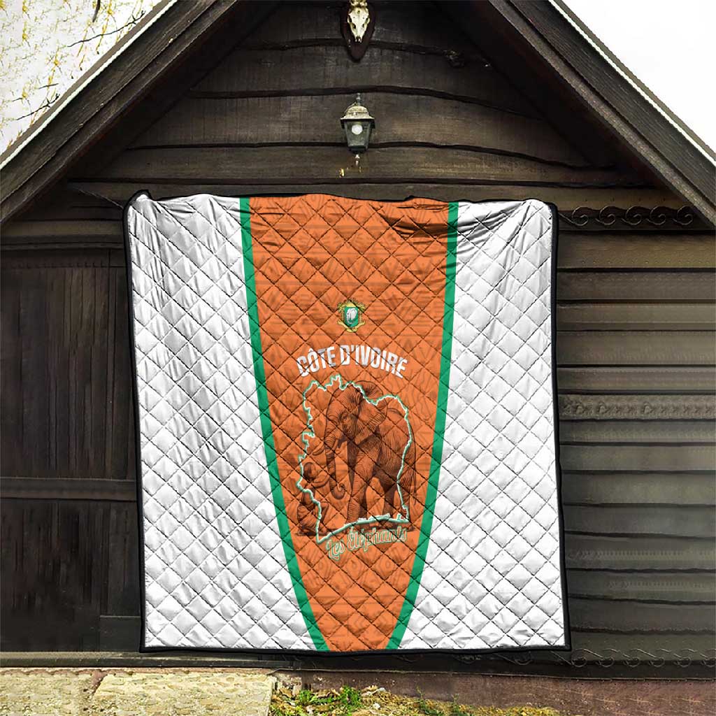 Ivory Coast Football Quilt 2026 Cote d'Ivoire Les Elephants Orange Version - Wonder Print Shop