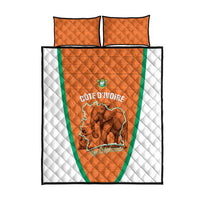 Ivory Coast Football Quilt Bed Set 2026 Cote d'Ivoire Les Elephants Orange Version - Wonder Print Shop