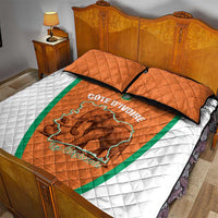 Ivory Coast Football Quilt Bed Set 2026 Cote d'Ivoire Les Elephants Orange Version - Wonder Print Shop