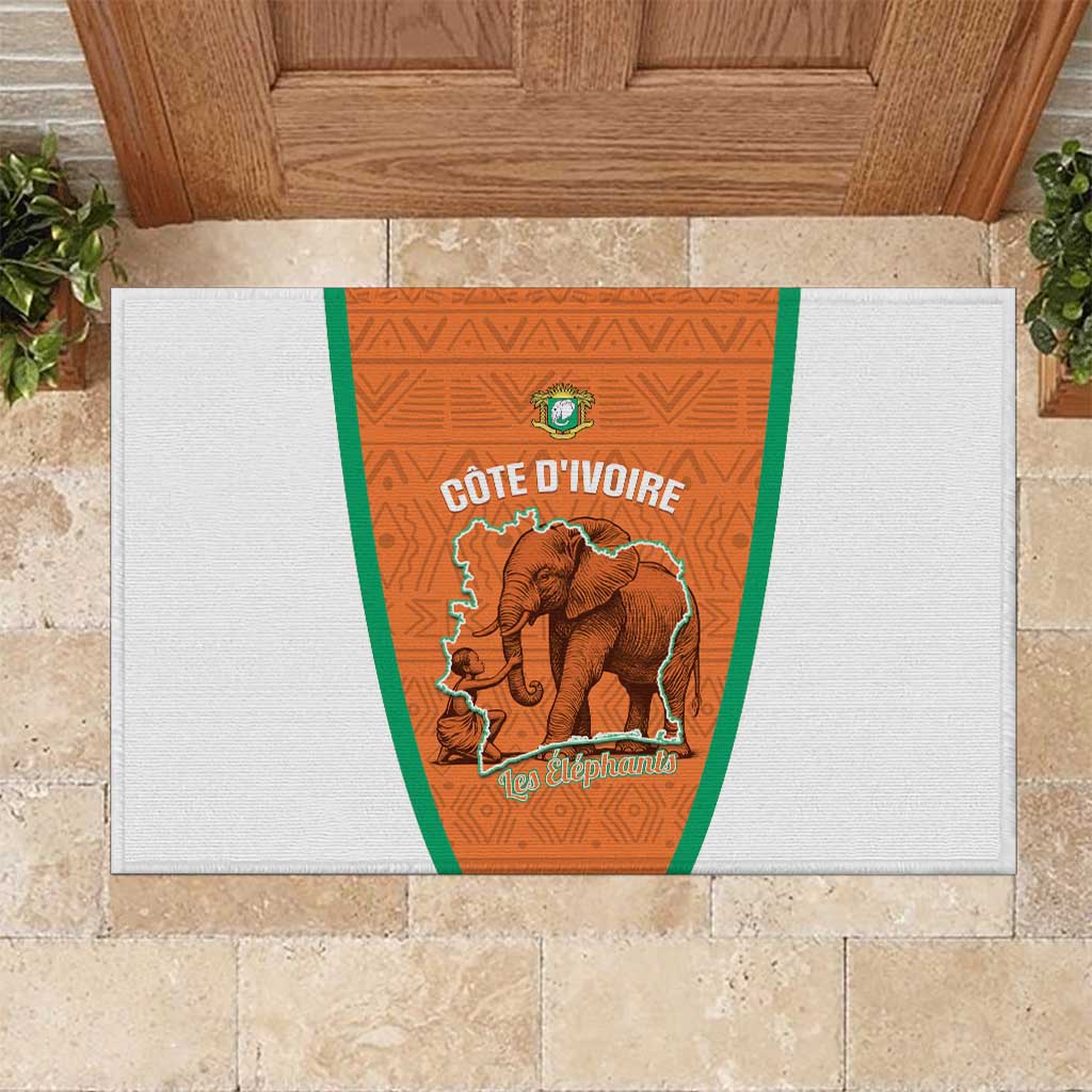 Ivory Coast Football Rubber Doormat 2026 Cote d'Ivoire Les Elephants Orange Version - Wonder Print Shop