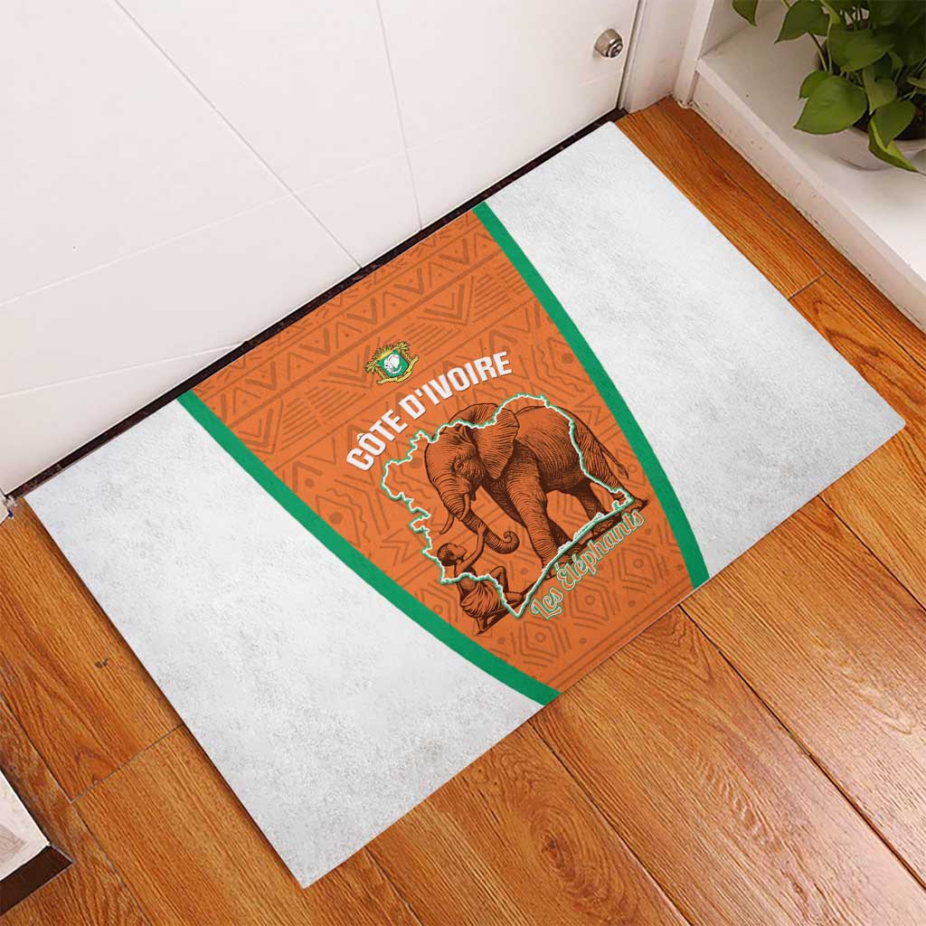 Ivory Coast Football Rubber Doormat 2026 Cote d'Ivoire Les Elephants Orange Version - Wonder Print Shop