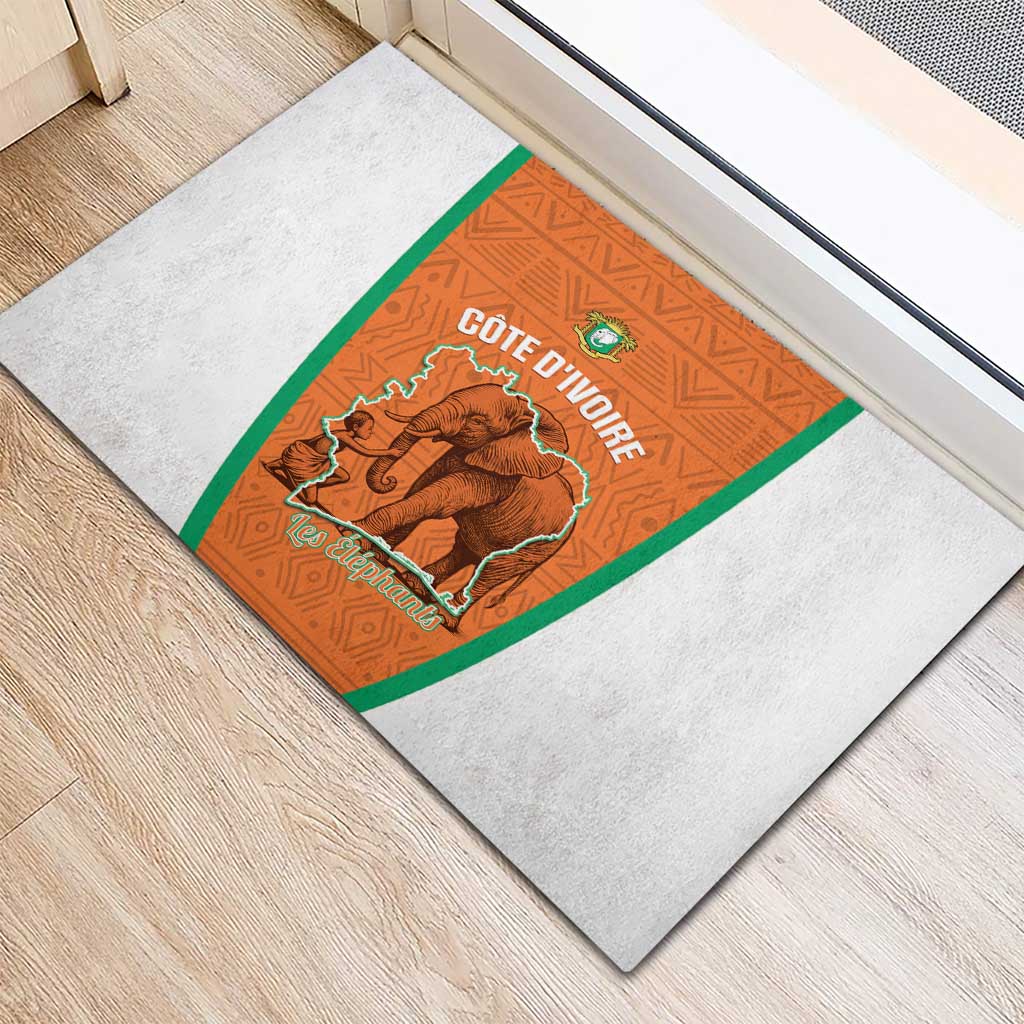 Ivory Coast Football Rubber Doormat 2026 Cote d'Ivoire Les Elephants Orange Version - Wonder Print Shop