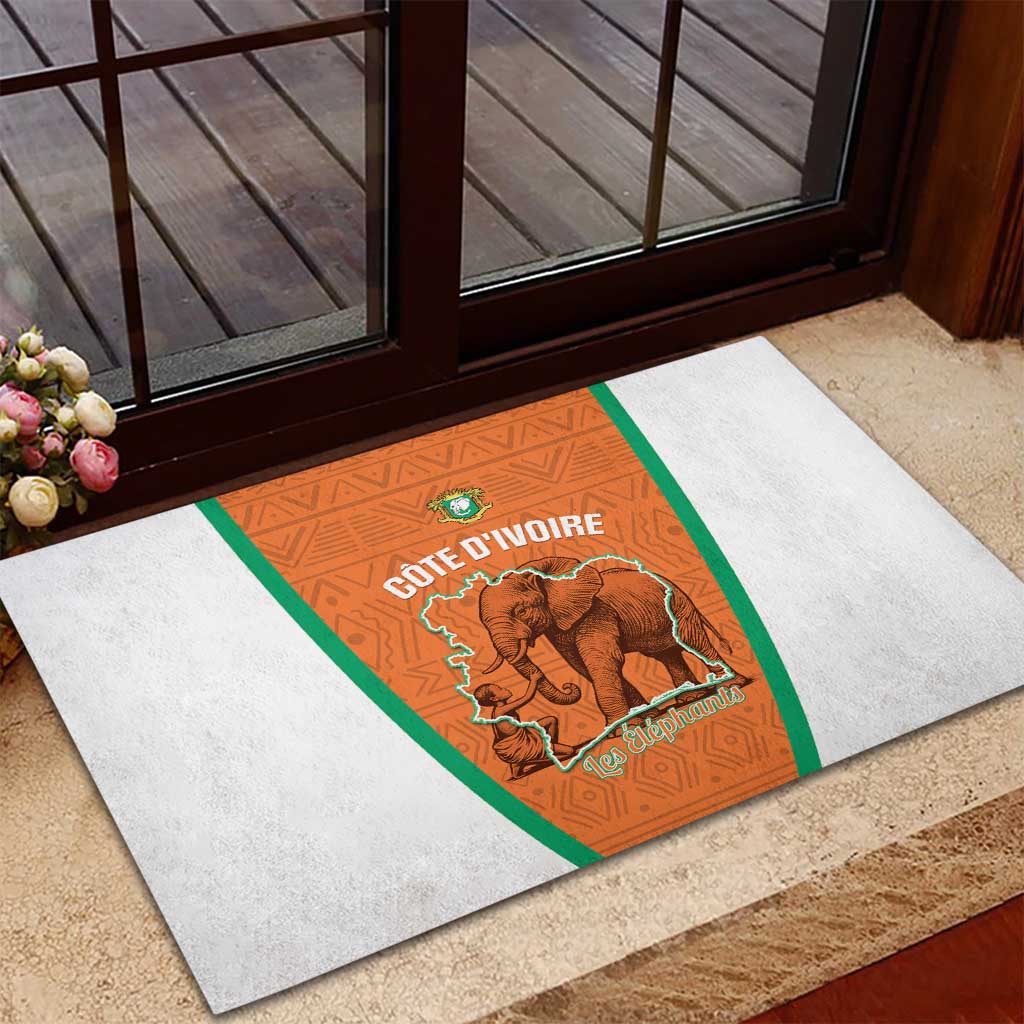 Ivory Coast Football Rubber Doormat 2026 Cote d'Ivoire Les Elephants Orange Version - Wonder Print Shop