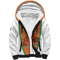 Custom Ivory Coast Football Sherpa Hoodie 2026 Cote d'Ivoire Les Elephants Orange Version - Wonder Print Shop