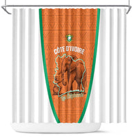 Ivory Coast Football Shower Curtain 2026 Cote d'Ivoire Les Elephants Orange Version - Wonder Print Shop
