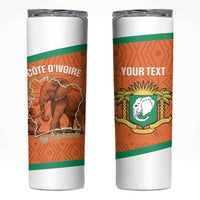 Custom Ivory Coast Football Skinny Tumbler 2026 Cote d'Ivoire Les Elephants Orange Version - Wonder Print Shop