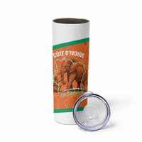 Custom Ivory Coast Football Skinny Tumbler 2026 Cote d'Ivoire Les Elephants Orange Version - Wonder Print Shop