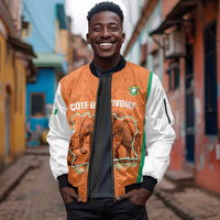 Custom Ivory Coast Football Sleeve Zip Bomber Jacket 2026 Cote d'Ivoire Les Elephants Orange Version - Wonder Print Shop