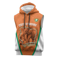 Custom Ivory Coast Football Sleeveless Hoodie 2026 Cote d'Ivoire Les Elephants Orange Version - Wonder Print Shop