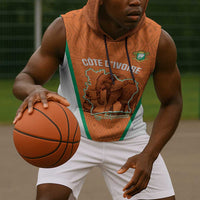 Custom Ivory Coast Football Sleeveless Hoodie 2026 Cote d'Ivoire Les Elephants Orange Version - Wonder Print Shop