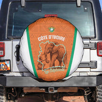 Ivory Coast Football Spare Tire Cover 2026 Cote d'Ivoire Les Elephants Orange Version - Wonder Print Shop