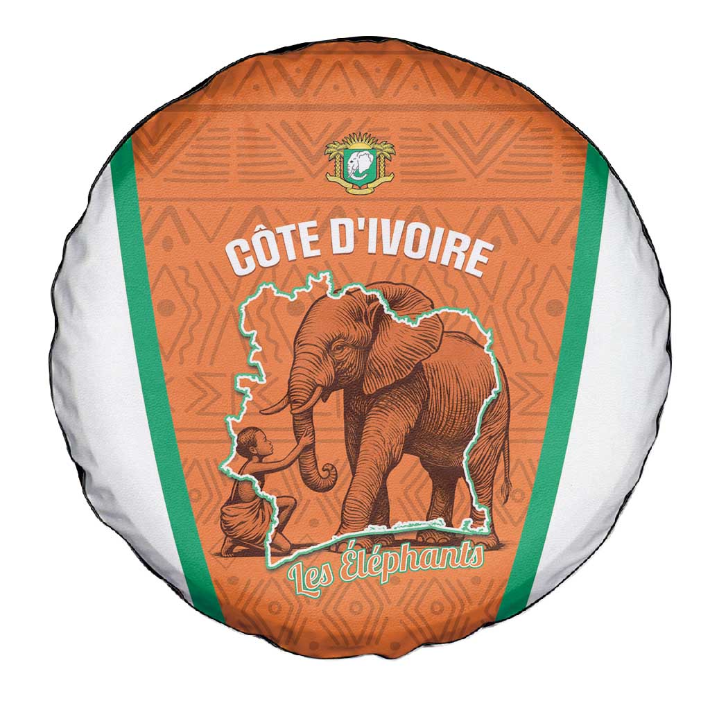 Ivory Coast Football Spare Tire Cover 2026 Cote d'Ivoire Les Elephants Orange Version - Wonder Print Shop