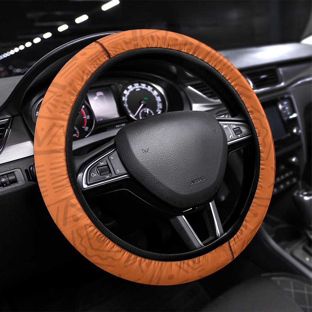 Ivory Coast Football Steering Wheel Cover 2026 Cote d'Ivoire Les Elephants Orange Version - Wonder Print Shop
