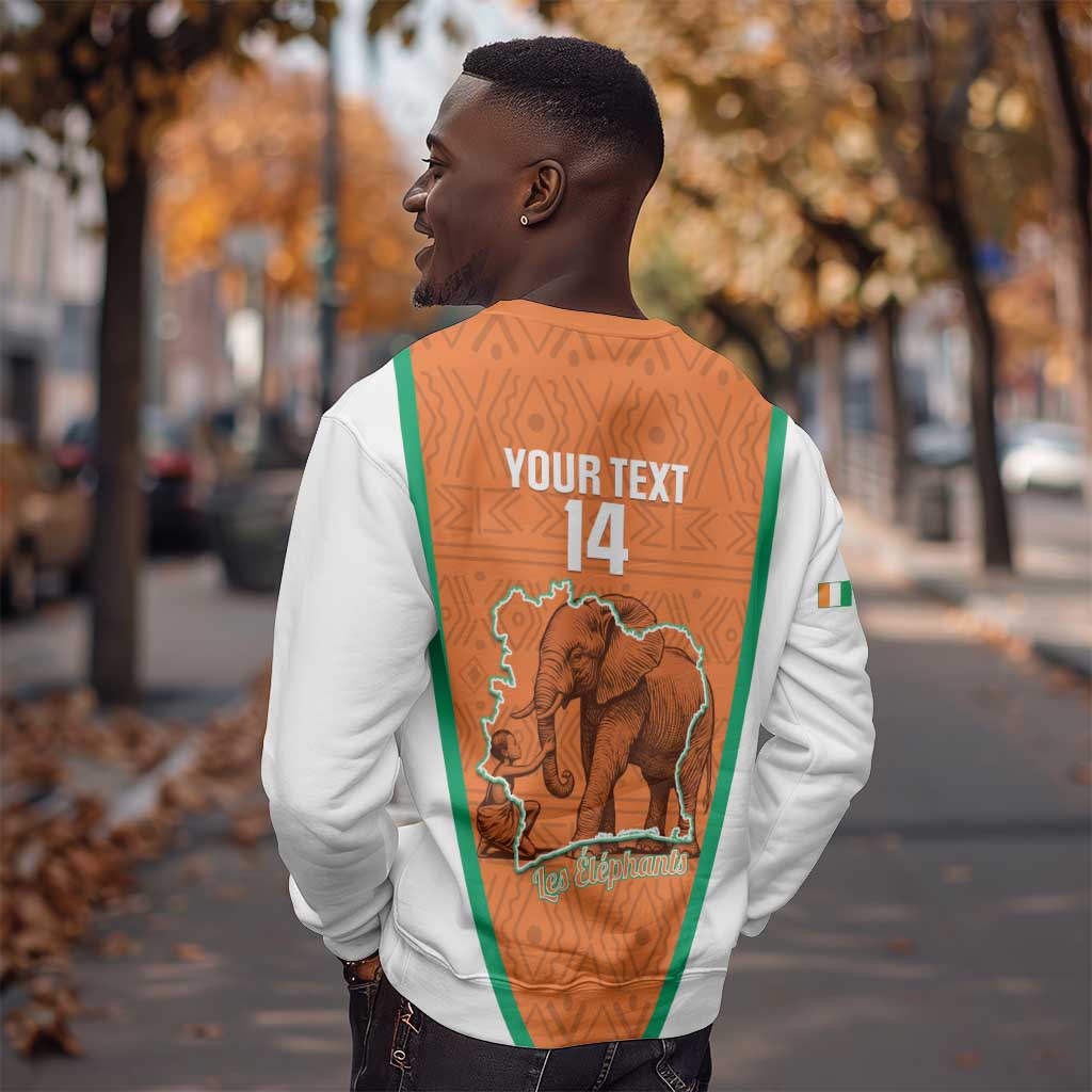Custom Ivory Coast Football Sweatshirt 2026 Cote d'Ivoire Les Elephants Orange Version - Wonder Print Shop