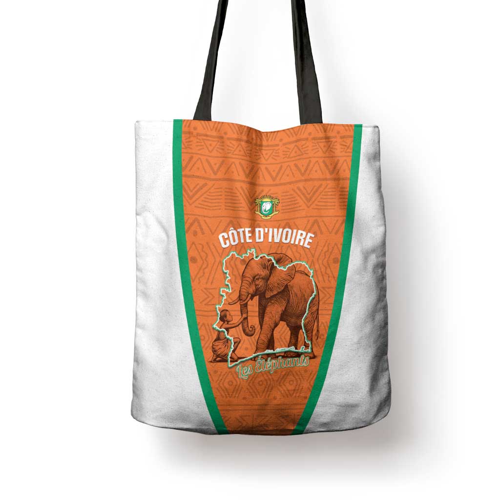 Ivory Coast Football Tote Bag 2026 Cote d'Ivoire Les Elephants Orange Version - Wonder Print Shop