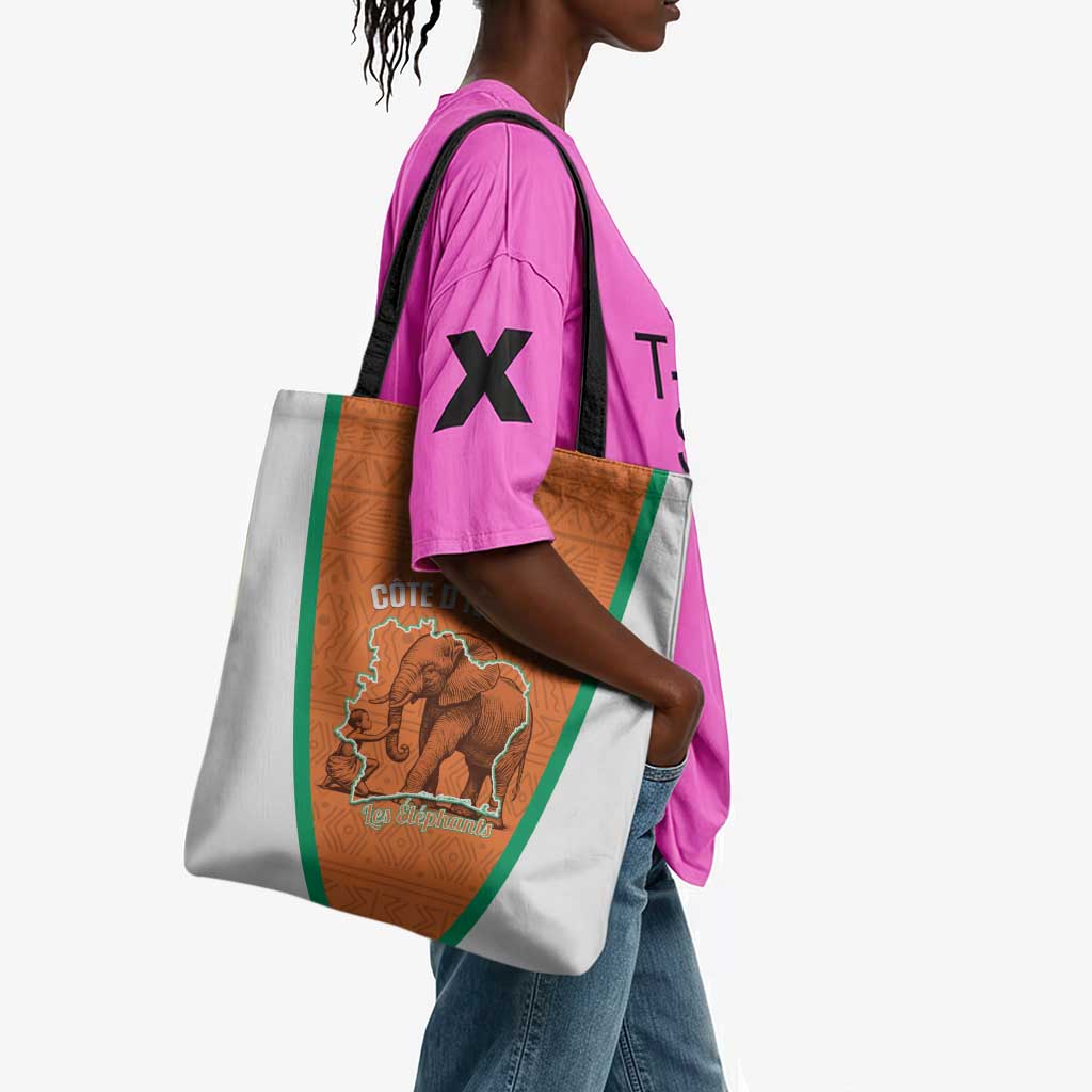 Ivory Coast Football Tote Bag 2026 Cote d'Ivoire Les Elephants Orange Version - Wonder Print Shop