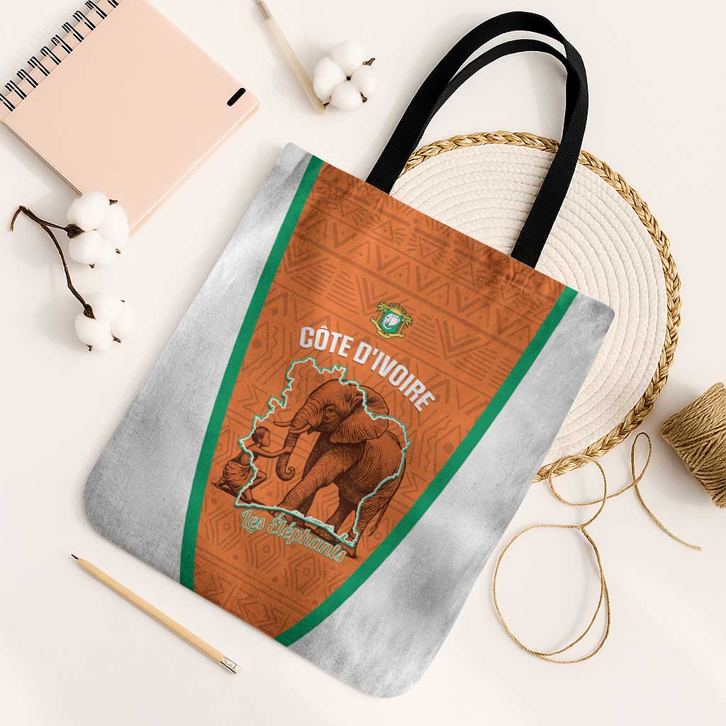 Ivory Coast Football Tote Bag 2026 Cote d'Ivoire Les Elephants Orange Version - Wonder Print Shop