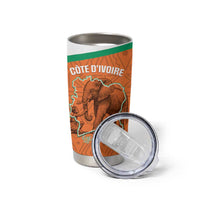 Custom Ivory Coast Football Tumbler Cup 2026 Cote d'Ivoire Les Elephants Orange Version - Wonder Print Shop