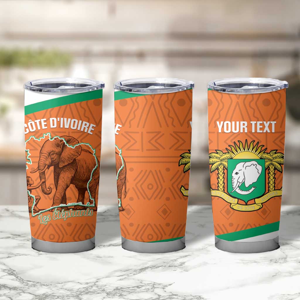 Custom Ivory Coast Football Tumbler Cup 2026 Cote d'Ivoire Les Elephants Orange Version - Wonder Print Shop