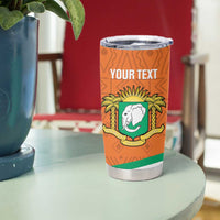 Custom Ivory Coast Football Tumbler Cup 2026 Cote d'Ivoire Les Elephants Orange Version - Wonder Print Shop