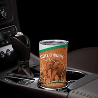 Custom Ivory Coast Football Tumbler Cup 2026 Cote d'Ivoire Les Elephants Orange Version - Wonder Print Shop