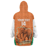 Custom Ivory Coast Football Wearable Blanket Hoodie 2026 Cote d'Ivoire Les Elephants Orange Version - Wonder Print Shop
