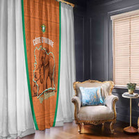 Ivory Coast Football Window Curtain 2026 Cote d'Ivoire Les Elephants Orange Version - Wonder Print Shop