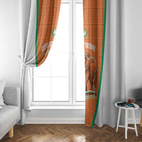 Ivory Coast Football Window Curtain 2026 Cote d'Ivoire Les Elephants Orange Version - Wonder Print Shop