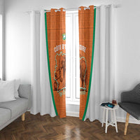 Ivory Coast Football Window Curtain 2026 Cote d'Ivoire Les Elephants Orange Version - Wonder Print Shop