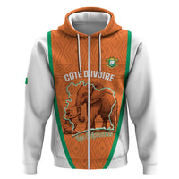 Custom Ivory Coast Football Zip Hoodie 2026 Cote d'Ivoire Les Elephants Orange Version - Wonder Print Shop