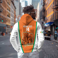 Custom Ivory Coast Football Zip Hoodie 2026 Cote d'Ivoire Les Elephants Orange Version - Wonder Print Shop
