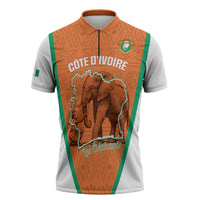 Custom Ivory Coast Football Zipper Polo Shirt 2026 Cote d'Ivoire Les Elephants Orange Version - Wonder Print Shop