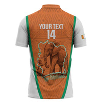 Custom Ivory Coast Football Zipper Polo Shirt 2026 Cote d'Ivoire Les Elephants Orange Version - Wonder Print Shop