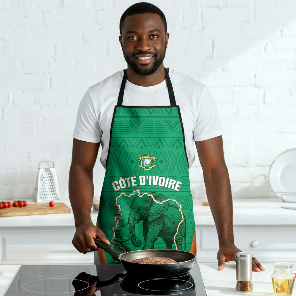 Ivory Coast Football Apron 2026 Cote d'Ivoire Les Elephants Green Version - Wonder Print Shop