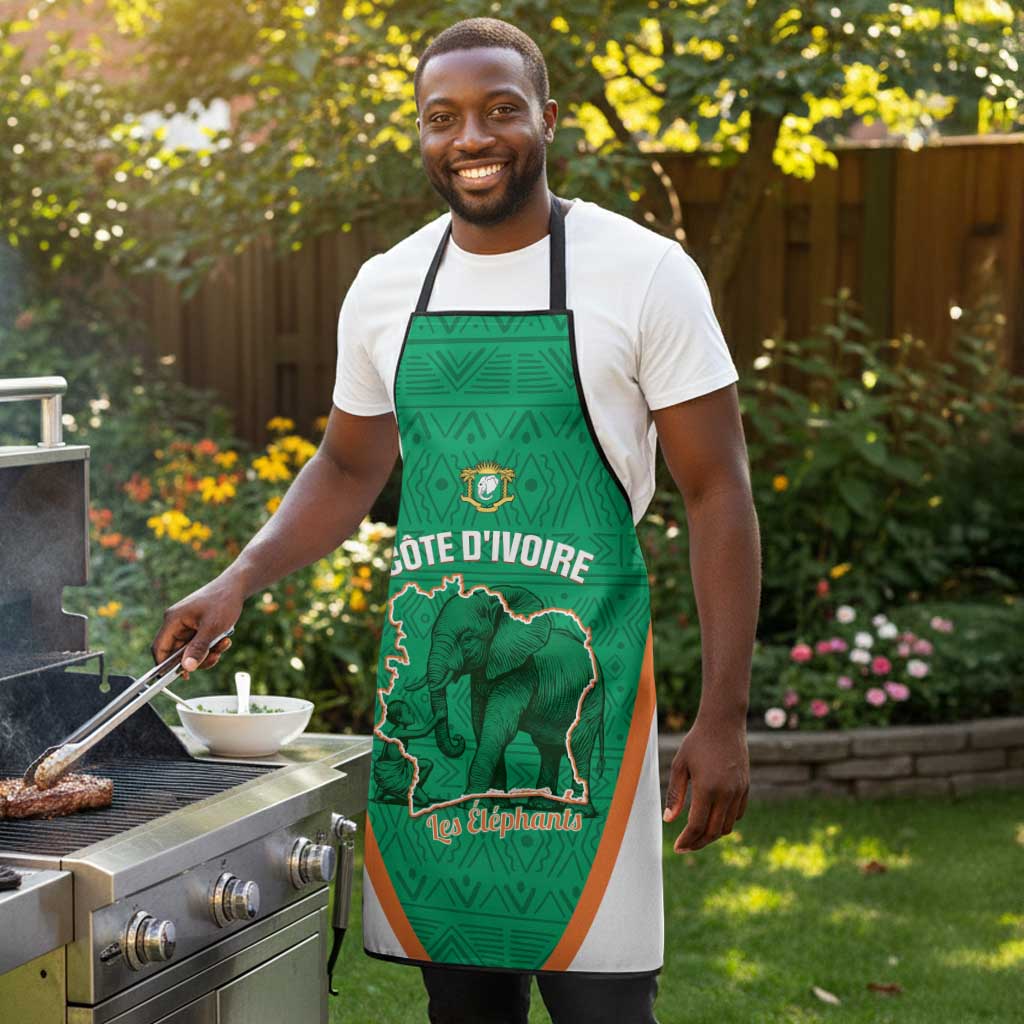 Ivory Coast Football Apron 2026 Cote d'Ivoire Les Elephants Green Version - Wonder Print Shop