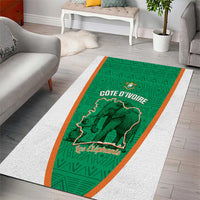 Ivory Coast Football Area Rug 2026 Cote d'Ivoire Les Elephants Green Version - Wonder Print Shop