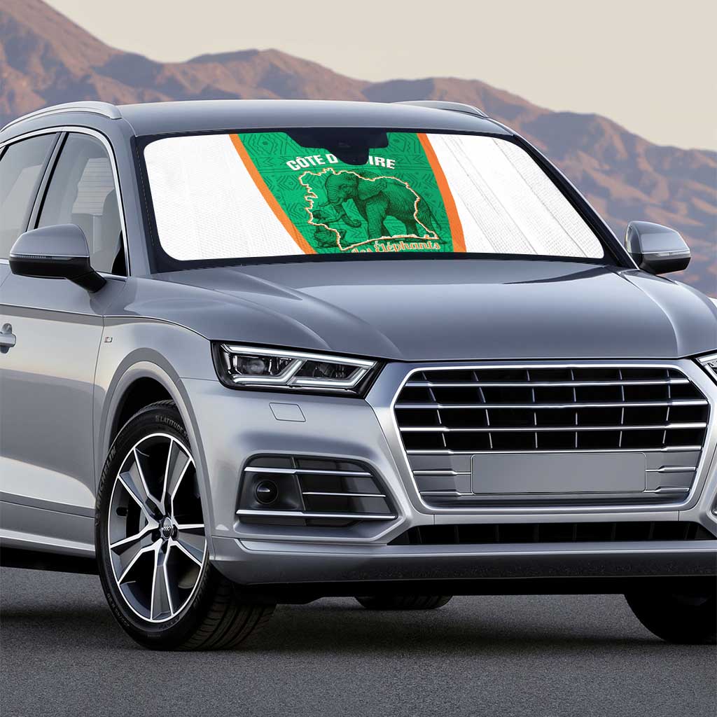 Ivory Coast Football Auto Sun Shade 2026 Cote d'Ivoire Les Elephants Green Version - Wonder Print Shop