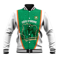 Custom Ivory Coast Football Baseball Jacket 2026 Cote d'Ivoire Les Elephants Green Version - Wonder Print Shop