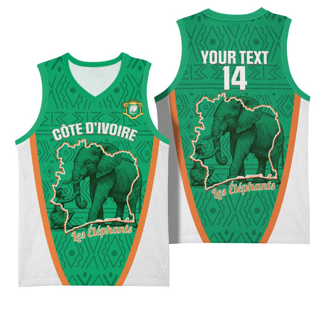 Custom Ivory Coast Football Basketball Jersey 2026 Cote d'Ivoire Les Elephants Green Version - Wonder Print Shop