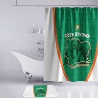 Ivory Coast Football Bathroom Set 2026 Cote d'Ivoire Les Elephants Green Version - Wonder Print Shop